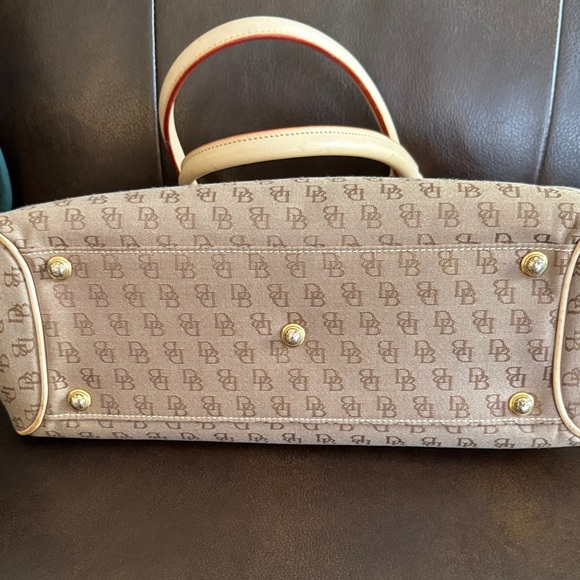 Dooney & Bourke Brown and Cream Satchel Bag - Picture 5 of 16